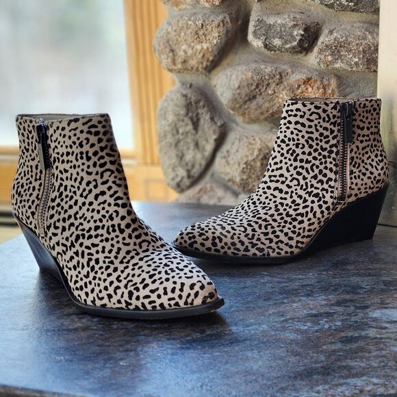 1. State Leopard Print Kipp Wedge Booties Size 9M - Picture 4 of 15
